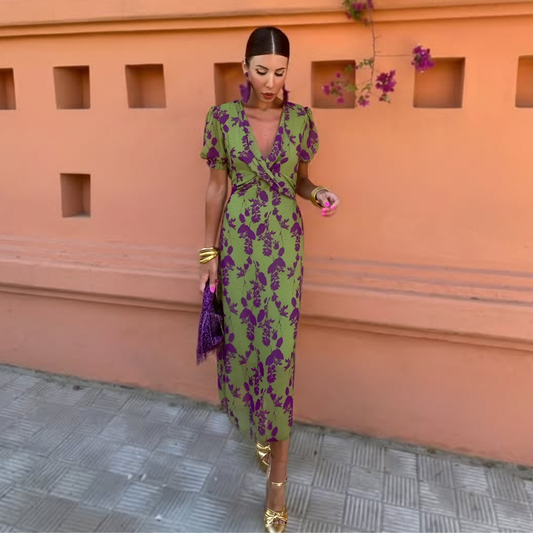 VESTIDO ESTAMPADO CRUZADO